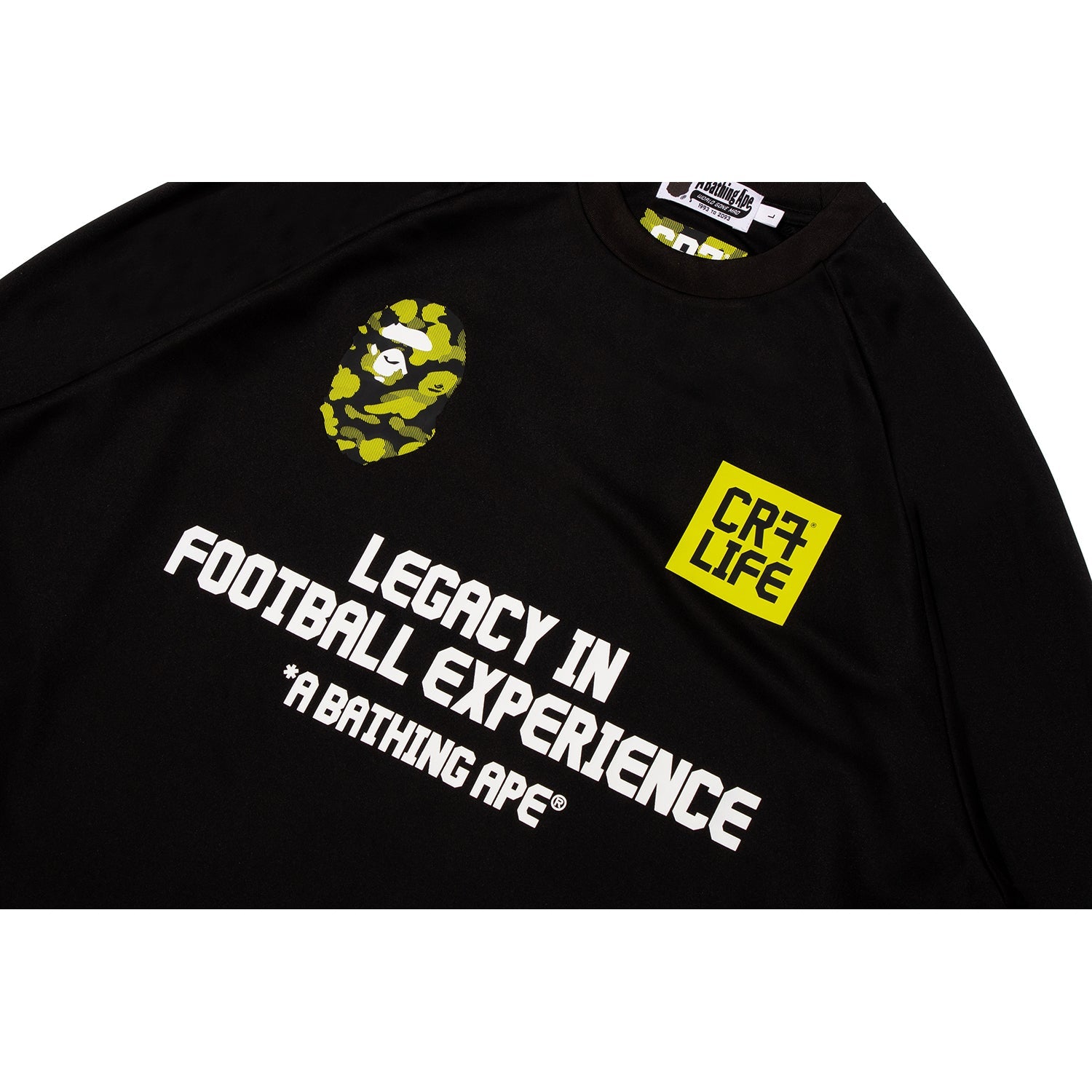 BAPE X CR7 LIFE MULTI LOGO POLY RELAXED FIT LS FOOTBALL JERSEY MENS